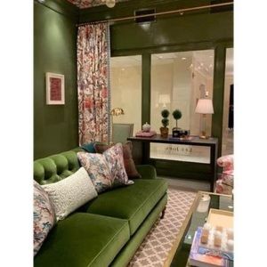 One pair custom Jacobean floral curtain panels/drapes